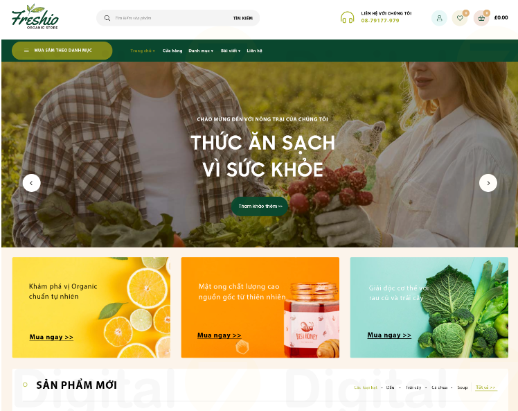 Freshio Theme website cho doanh nghiệp