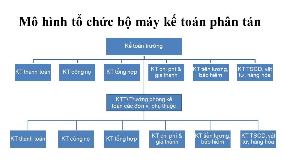 Ví dụ: Sơ đồ tổ chức bộ máy kế toán phân tán