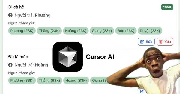 Đồng nghiệp than thở chuyện chia tiền ăn, tôi dùng Cursor AI code luôn ra trang web tính tiền "xịn" hơn Splitwise: Tốn chưa tới 1 giờ, chi phí không tới 2 bát phở