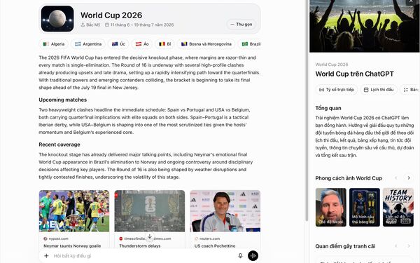 Theo dõi lịch thi đấu World Cup bằng Google và ChatGPT: Cách tận dụng từng công cụ hiệu quả hơn