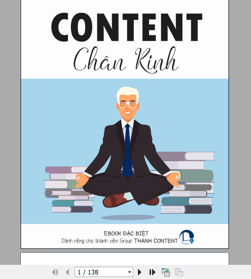 Content Ebook dài 138 trang.