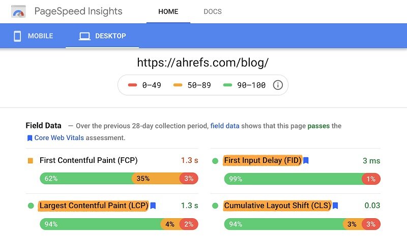 pagespeed ínights