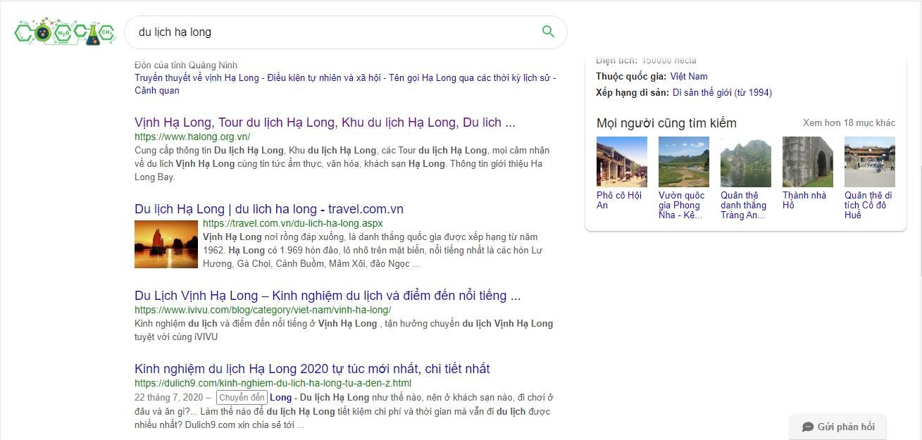 Kết quả tìm kiếm Google cho cụm từ