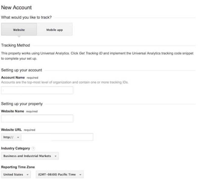 Google Analytics là gì? Cách cài đặt và sử dụng Google Analytics 7 mot-form-new-account-se-hien-nay-gom-nhieu-muc-trong