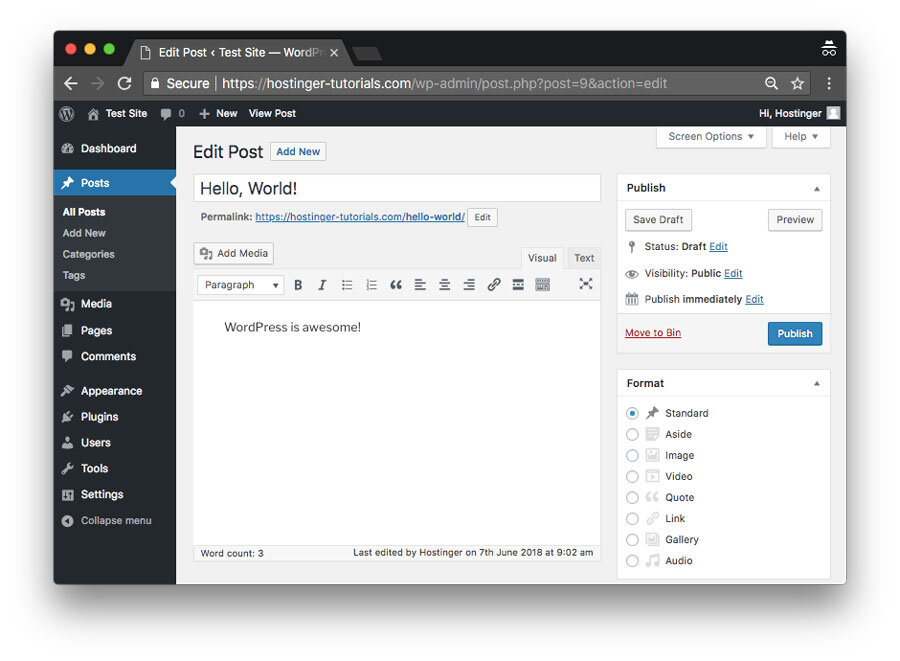 WordPress là gì? Tạo bài viết WordPress mới