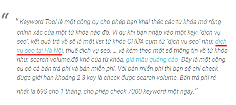 Anchor text chính xác một phần