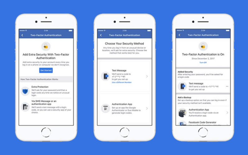kích hoạt 2FA trên facebook