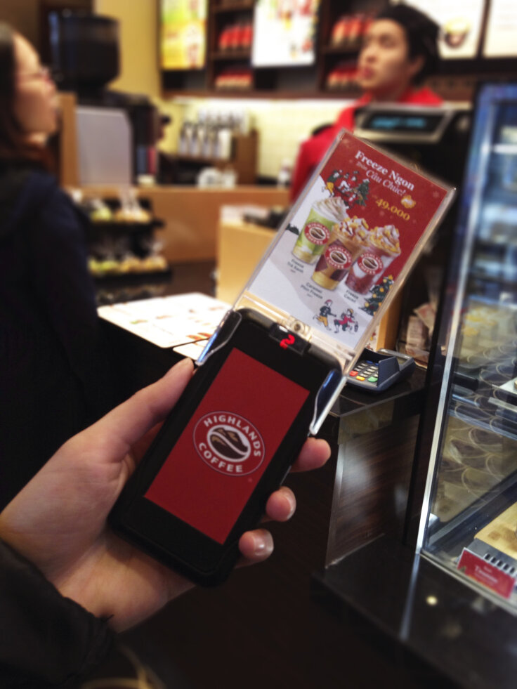 Thẻ rung tự phục vụ tại quán cafe