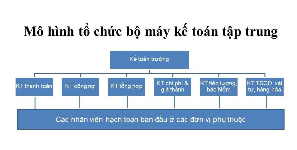Ví dụ: Sơ đồ tổ chức bộ máy kế toán tập trung