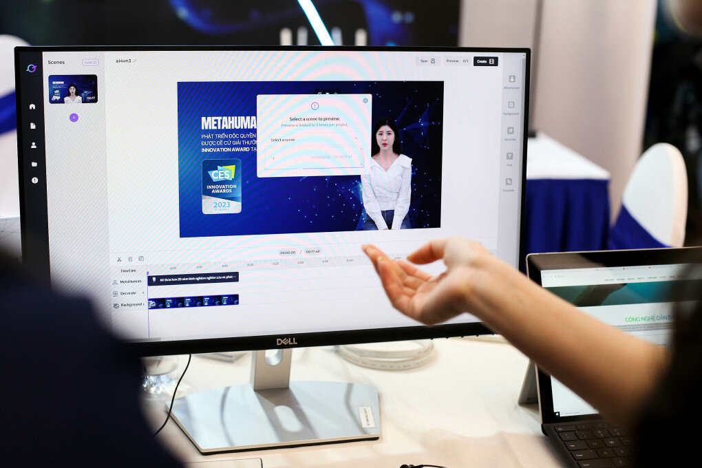 Giao diện nền tảng Ploonet Studio cho phép tự tạo nội dung với AI mà không cần thiết bị cấu hình mạnh.